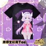 Miss Kobayashi's Dragon Maid Full Color T-Shirt Black Tee