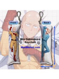 One Punch Man Saitama Mini Dakimakura Keychain Phone Strap