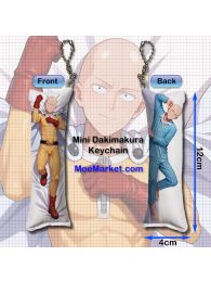 One Punch Man Saitama Mini Dakimakura Keychain Phone Strap