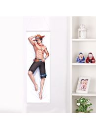 One Piece Portgas D. Ace Life-Size Fabric Wall Scroll