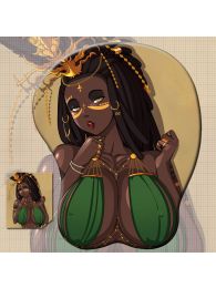 Original Character African Goddess 3D Wrist Rest Oppai Mouse Pad