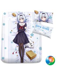 The Ryuo's Work is Never Done! Ginko Sora Anime Sheet or Duvet Cover Bedding Set