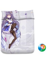 Genshin Impact Keqing Anime Bed Sheet or Duvet Cover