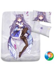 Genshin Impact Keqing Anime Bed Sheet or Duvet Cover