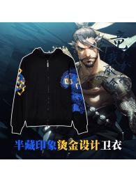 Overwatch Hanzo Full Color Zip-Up Hoodie Sweatshirt