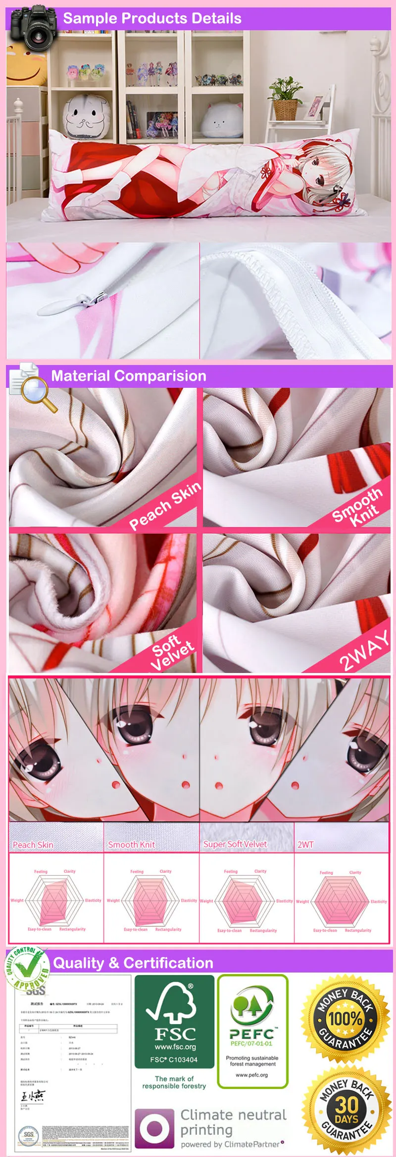 dakimakura hugging pillow cover introduction